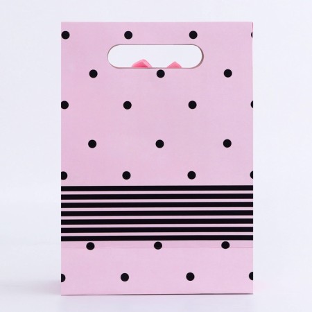 Gift box-package, packaging with a cut pen, "pink peas", 19 x 9 x 27 cm-1