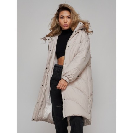 Coat insulated winter female, size 46, color light gray-23