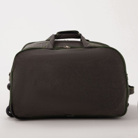 Road bag on wheels, 2 lightning departments, 2 outer pockets, long belt, khaki color-1