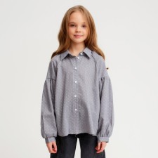 Рубашка детская MINAKU: Cotton collection цвет серый, рост 134