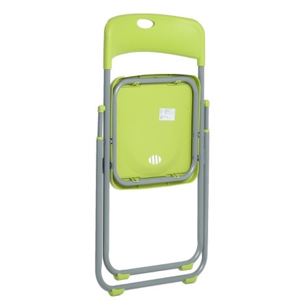 Folding chair on a metal frame, green-3