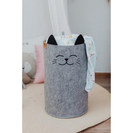 Funny “cat” storage basket, gray color-6