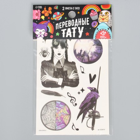 Set for creativity "Gloomy History", translated tattoos, 2 sheets-1