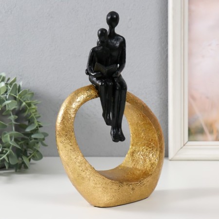 Souvenir Polystone "Abstraction. Reading the book" Gold with black 18.5x6x25 cm-1