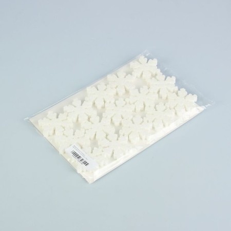 Figure of foam "Snowflake" 5 cm, white shine, set 15 pcs-1