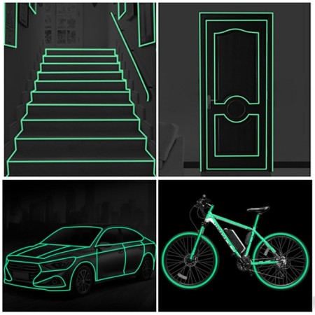 Photoluminescent self -adhesive Torso tape, 2x300 cm, green glow