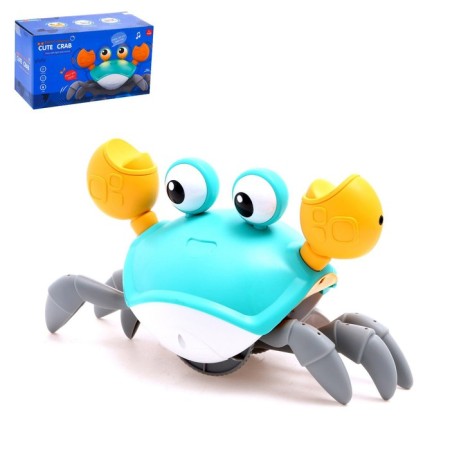 Musical catalka "crab", light, sound, turquoise color