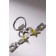 Set: earrings, anime ring star and drop, green-pink color in silver