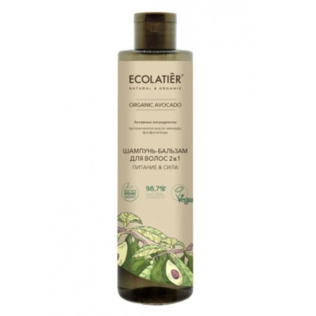 Ecolatier Hair Shampoo "Power & Strength", 2 in 1, 350 ml