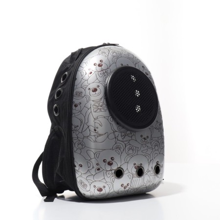 A backpack for carrying animals with a window for a review of "cubs", 32 x 26 x 44 cm, gray-3