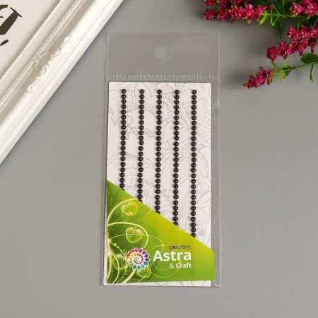 Decorative stickers "Pearls" 0.3 cm, 175 pcs, black-2