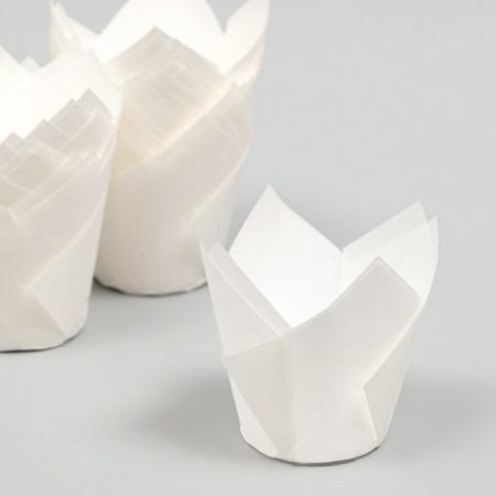 Baking form "tulip", white, 5 x 8 cm