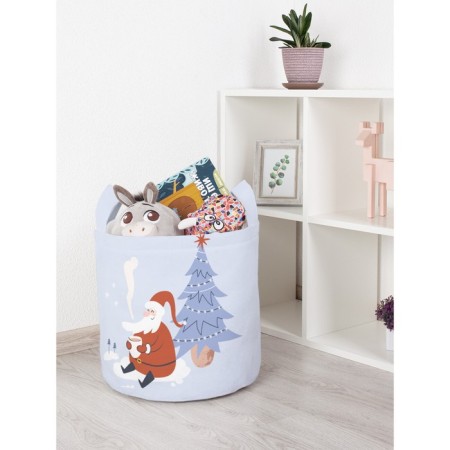 Корзина для игрушек «Дед Мороз под ёлкой, размер 35х35 см
