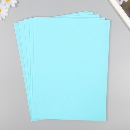 A set of felt 22x30 cm, 5 sheets, Korea, col. blue Lagoon-1
