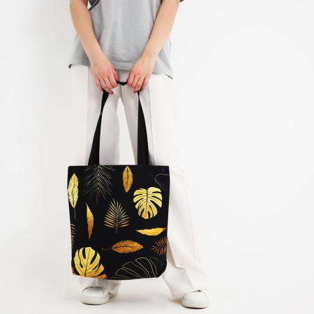 Bag Schoper "Leaves", 40x12x38 cm, black color-9