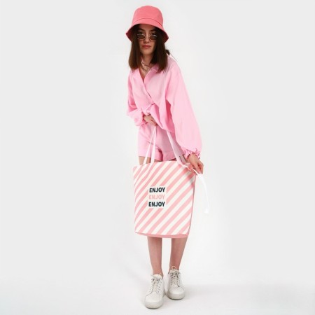 Women's beach bag "Enjoy", 39x32 cm, pink-6