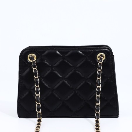 Female bag, zipper clutch, black color