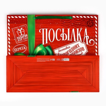Package Gift New Year Laminated "New Year's Park", XL 49 x 40 x 19 cm, New Year-5