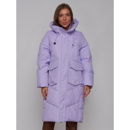 Coat insulated winter female, size 46, purple color-7