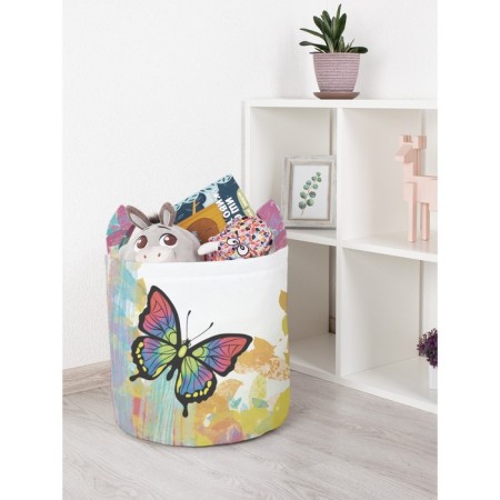 Basket for toys "Butterflies after rain, size 35x35 cm