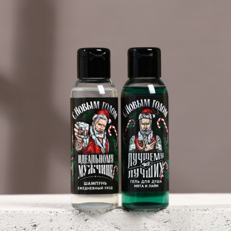 Gift set "First in everything", shower gel and hair shampoo, 2x100-2
