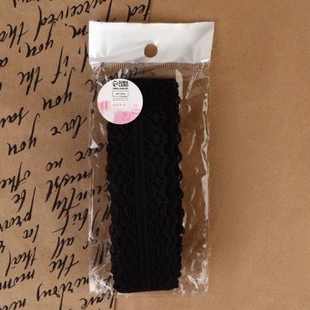 Capricon lace, 30 mm × 10 ± 1 m, black color-4