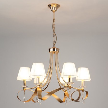 ADELIA 6x40W E14 chandelier, gold 68x68x53 cm-1