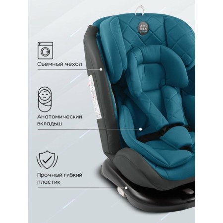 AMAROBABY BRILLANT, ISOFIX fastening, class D, group 0+/1/2/3 (0-36 kg), Biryuzovoy color, Brierous Class-7