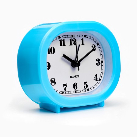 Clock - HELL WITHOULLE "Classic" on legs, discrete move, 10 x 8.5 cm, aaa, blue-1