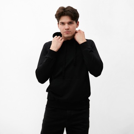 Men's sweatshirt with a hood Mist Men’s Casual Size 52, black