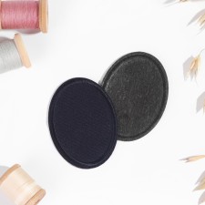 Obval clothing patch, 6.5 × 4.5 cm, heat-mileyle, dark blue color