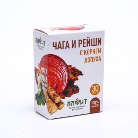 Chaga and Reishi with burdock root Alfit, 30 capsules of 400 mg