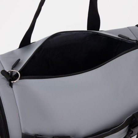 Sports bag with lightning, 2 outer pockets, gray color-2