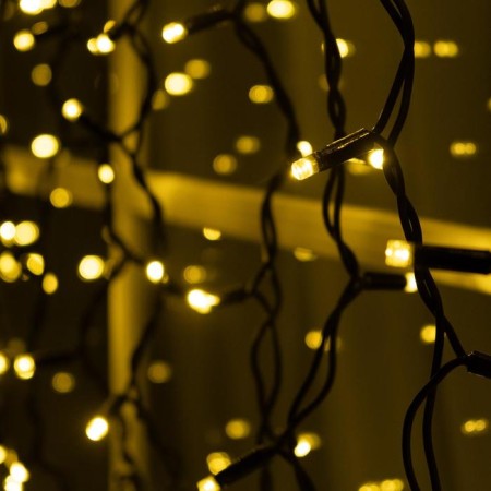 Garland "Curtain" 2 x 1.5 m, IP65, UMS, dark rubber thread, 360 LED, glow warm white, 220 V-2