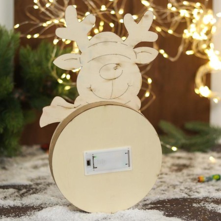 Decoration New Year's light "Deer in a scarf and wish" 16.5x30 cm-1