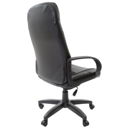 Armchair for the head of Brabix Strike EX-525, black eco-leather, black fabric TW-4