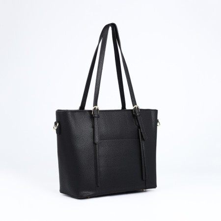 Soper bag with zipper, black color-1