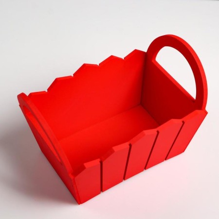 Kashpo wooden 27 × 18 × 19 cm "Maria", side pens, MDF, red-3
