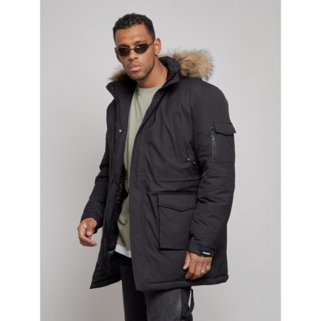 Extensive male winter park, size 58, black color-8