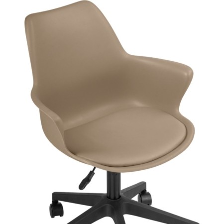 Computer chair Tulin plastic/eco -leather, black/beige 60x60x83 cm-4