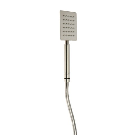 Zein bath mixer, square, short surge, with a shower set, stainless steel. Steel, satin-9