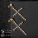 Earrings with rhinestones “crosses” with divisions, white color in gold