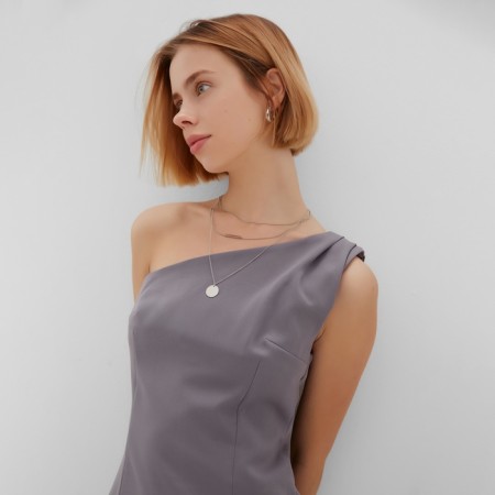 Women's dress on one shoulder minku: casual collection color gray, pr 46-4