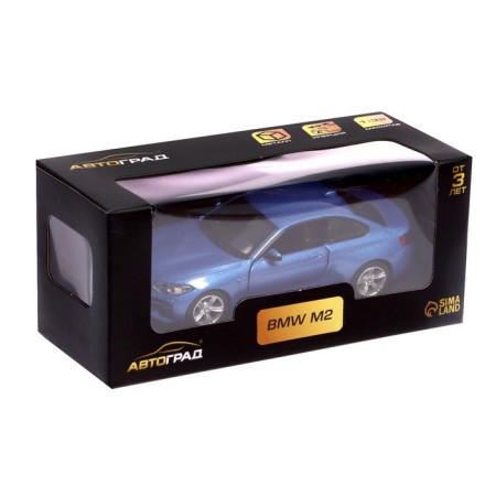 Metal machine BMW M2 Coupe, 1:32, inertia, doors open, blue color-4