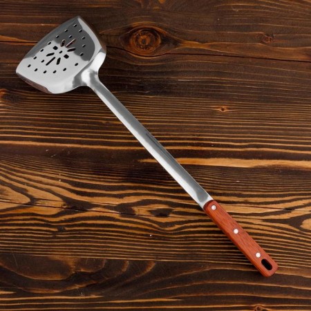 Shumovka-Lopatka for cauldron Uzbek 45cm, width 14cm, with a wooden handle-4