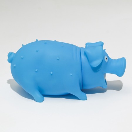The squeak of "Funny pig" for dogs, grunting, 19 cm, blue-5