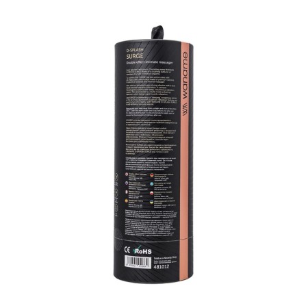 Bilateral intimate massage Waname D-Splash Surge, 22.5 cm, silicone, black color-11