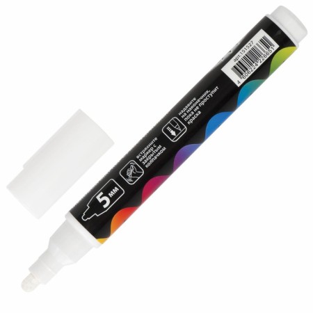 MARKER CHLOVA BRAUBERG "Pop-Art", 5mm, white. Fluor. Washed, for smooth surface 151527-1