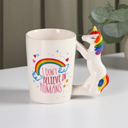 Mug "Rainbow Unicorn", 400 ml, white color