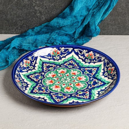 Largan Rishtan ceramics "Patterns", 36 cm, blue